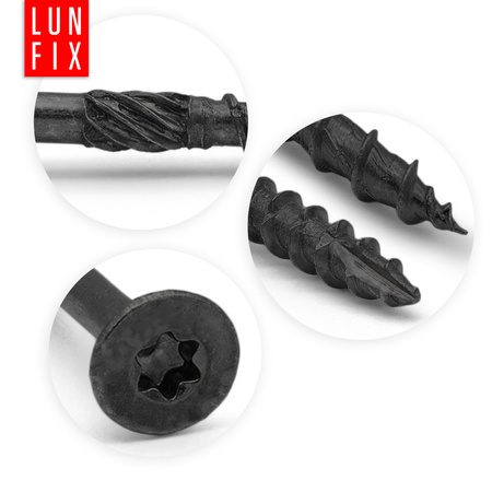 Wkręty ciesielskie czarne stożkowe 5x80 do drewna KMWHT 50szt.