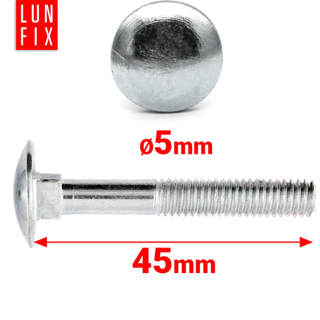 Śruby zamkowe M5x45mm ocynkowane łeb grzybkowy 1kg