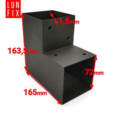 Łącznik belki kwadratowy L 70x70mm wspornik do kantówek 2 końce