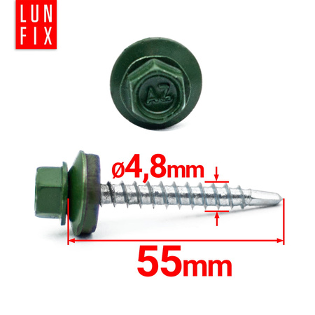 Wkręty farmerskie 4,8x55 samowiercące farmery zielone WFD 250szt.