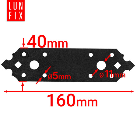 Płytka perforowana ozdobna 160x40x2,5 łącznik płaski SDLP3 1szt.