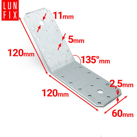 KLR6 katownik równoram 135st 120x120x60x2,5(1szt.)