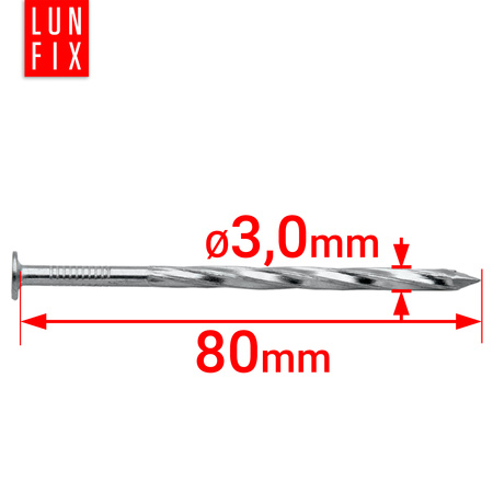 Gwoździe skręcane ocynk 3,0*80 (5kg)