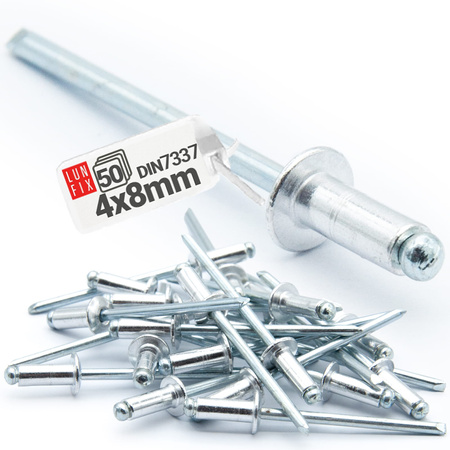 Nity zrywalne 4x8mm aluminiowo-stalowe 50szt.