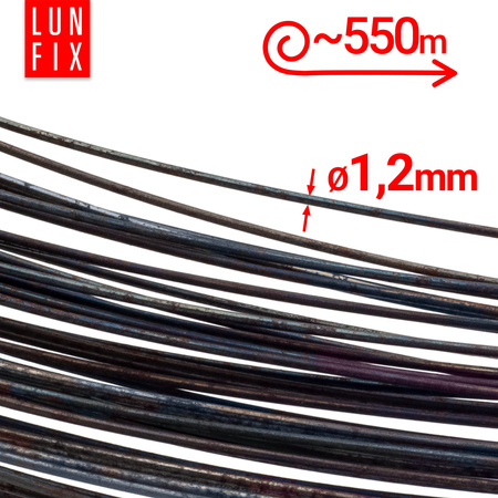 Drut czarny zarzony (miekki) d/1.2mm 5kg (1rol.)