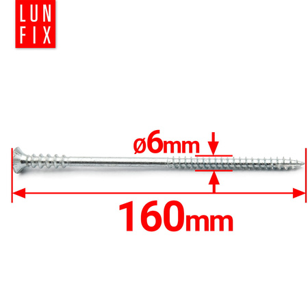 Wkret dystansowy regul. 6x160 (100szt.)