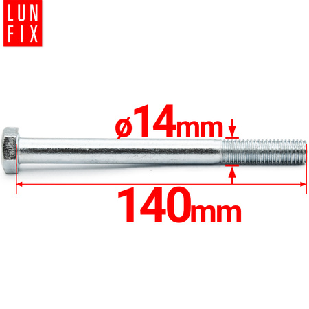 Śruba M14-140 ocynk DIN 931 kl 8.8 (1kg)