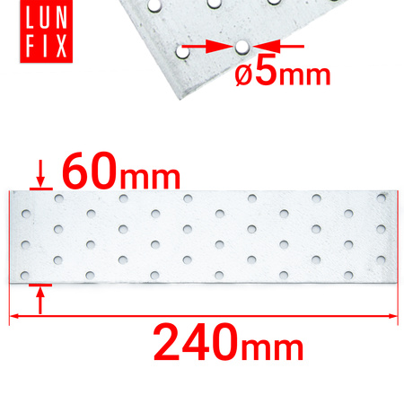 Płytka perforowana ocynk 60x240 (10 szt.)