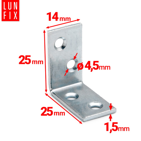 Kątownik wąski 25x25x14x1,5 10 szt.