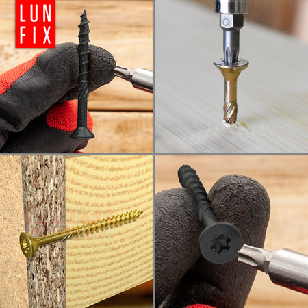 Wkręty ciesielskie czarne stożkowe 4x50 do drewna KMWHT 300szt.