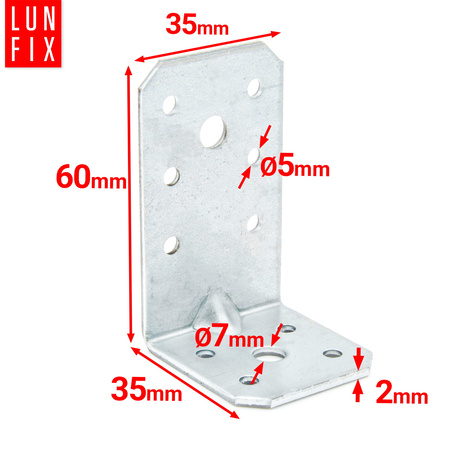 Kątownik z przetłoczeniem KPL11 lekki 60x35x35x2,0 1szt.