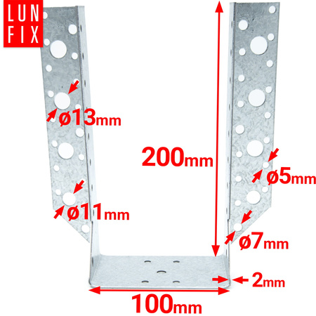 Wieszak belki 100x200 mm wspornik łącznik WB100