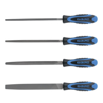 Pilnik 200mm trój, płas, okr, kwadr ZESTAW(4szt.)