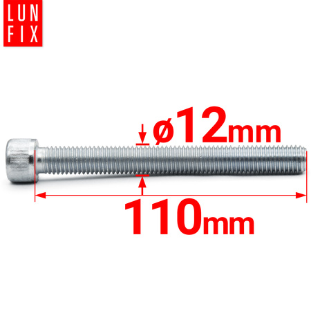 Śruba imbusowa OC DIN 912 M12x110-110 kl8.8 (1kg)