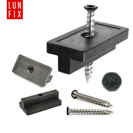 Klipsy montażowe do desek tarasowych z wkrętem 4x35 mm 100szt.