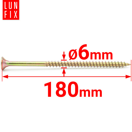 Wkręty uniwersalne 6x180 hartowane ocynkowane KDH 50szt.