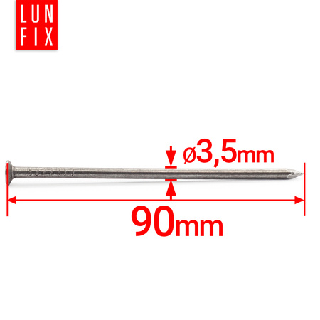 Gwozdzie budowlane czarne 3,5*90 (5kg)