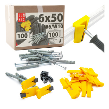 Mocowania listw tynk 100sz+kołki 6x50 100sz (1kpl)
