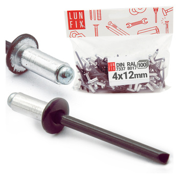 Nit alu stal zrywalny DIN7337 4x12 8017 (100szt.)