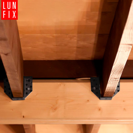 Wieszak belki czarny 48x96x75x2 wspornik łącznik 1szt.