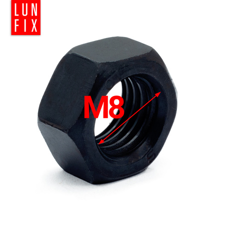 Nakrętka DIN 934 M08 kl 10 czarna (5 kg)