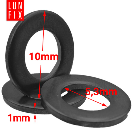 Podkładka okrągła M5 czarny ocynk DIN125 10szt.