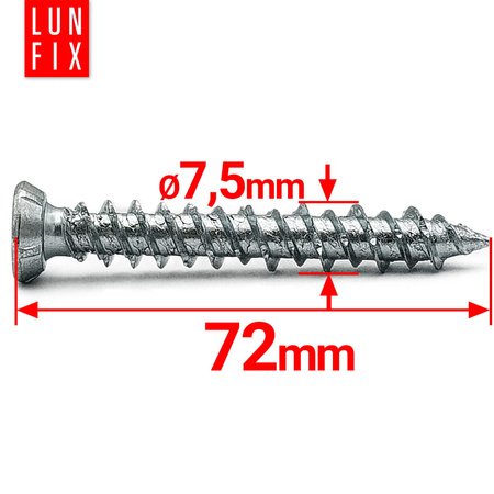 Wkret ościeżnicowy stoż do okien 7,5x072 (100 szt)