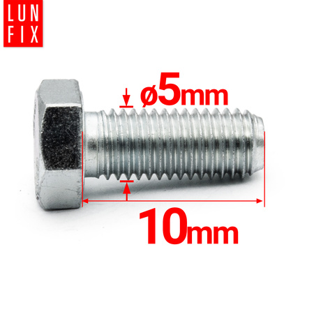 Śruba M05x010 ocynk DIN 933 kl 5.8 (1kg)