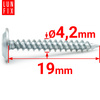 Wkręty samogwintujące 4,2x19mm z łbem podkładkowym do metalu WPC 100szt.