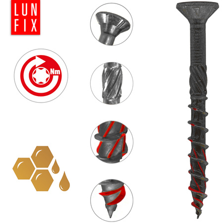 Wkręty ciesielskie czarne stożkowe 4x40 do drewna KMWHT 50szt.