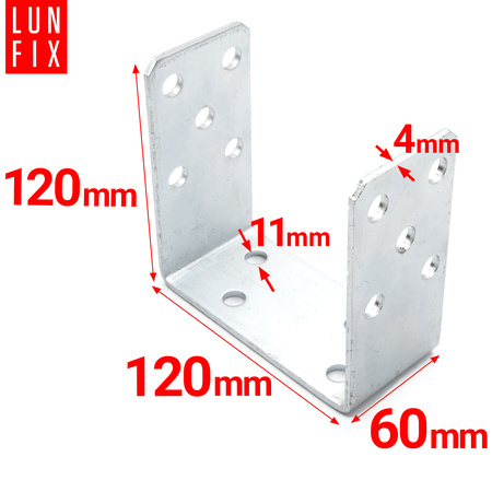 Podstawa słupa typu U 120x120mm kotwa do przykręcania