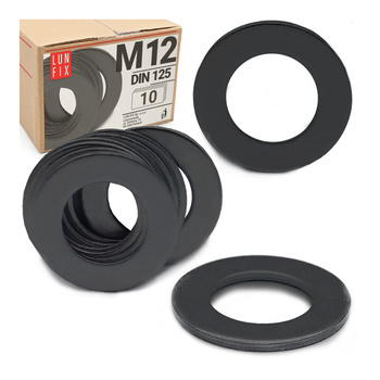 Podkładka okrągła M12 czarny ocynk DIN125 10szt.