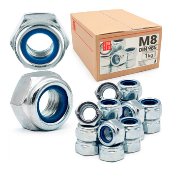 Nakrętka DIN 985 M08 ocynk samokontr. (1kg)