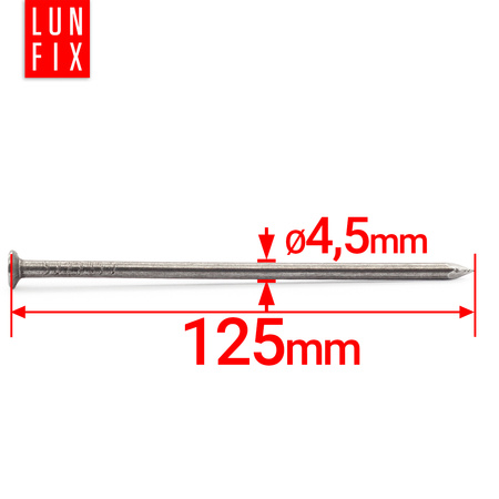 Gwozdzie budowlane czarne 4,5*125 (5 kg)