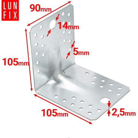 Kątownik z przetłoczeniem KP2 105x105x90x2,5 1szt.