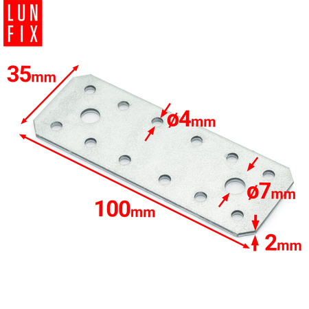 LP0_4309540 Lacznik plaski 100x35x2,0 (10 szt.)