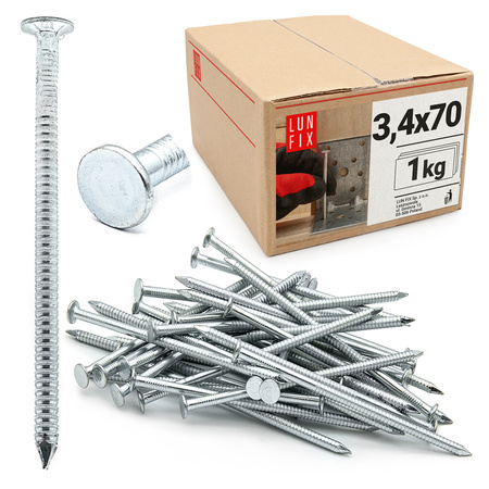 Gwoździe pierśc ocynk 3,4*70 (1kg)