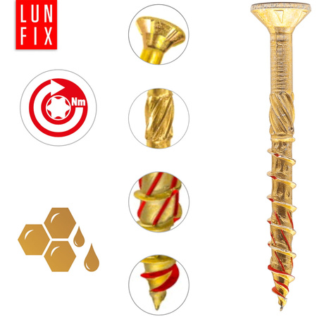 Wkręty ciesielskie stożkowe 4,5x40 do drewna KMWHT 200szt.