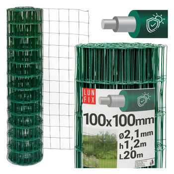 Siatka zgrzew 100*100 fi 2,1 PCV h1,2m ziel (20mb)