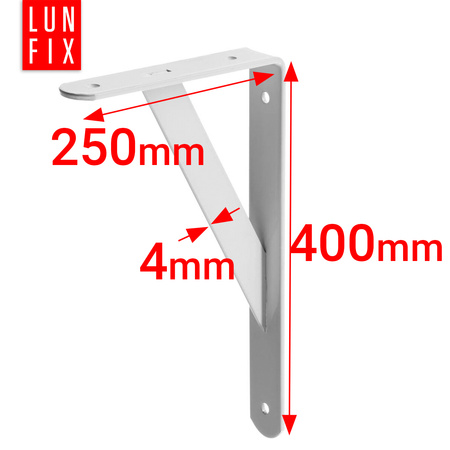 Wspornik półki wzmacniany stalowy 400x250x4 (1szt)