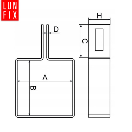 Obejma 60x60 koncowa ocynk komplet (1kpl.)