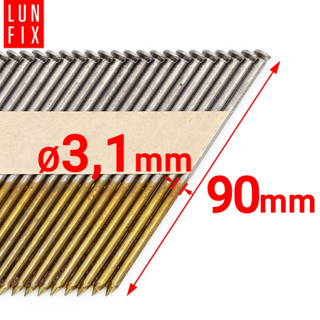 Gwozdzie papier 34st 3,1x90 bud cza 2000szt (1op)