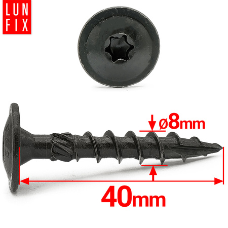 Wkret talerz do slupa 8x40 CZARNY ogn (6szt.)