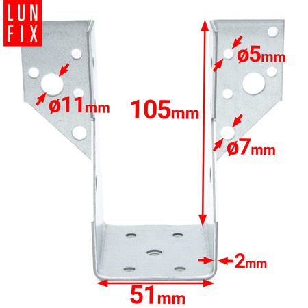 Wieszak belki 51x105 mm wspornik łącznik WB51