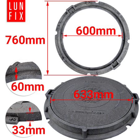 Wlaz DN 600 Grafit A15 (1szt.)