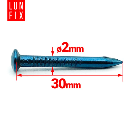 Gwoździe utwardzane 2x30mm niebieszczone 100szt.