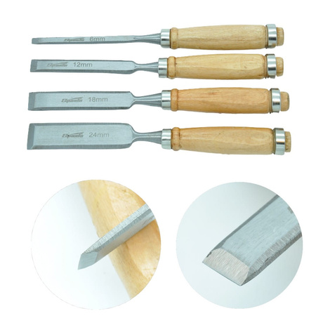 Zestaw dłut do drewna (6-12-18-24mm) 4 dłuta