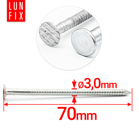 Gwoździe pierścieniowe 3,1x70 mm ocynkowane 1kg