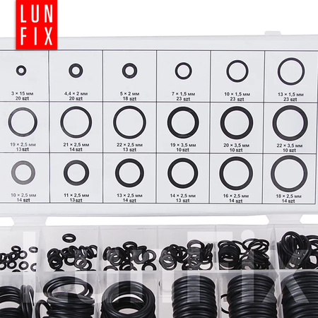 Gumowe uszczelki ZESTAW D3-22 mm ,279 szt 47598