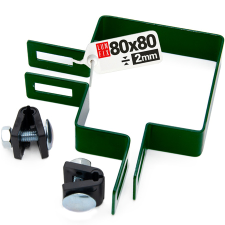 Obejma 80x80 NAROŻNA zielona KOMPLET (1kpl.)